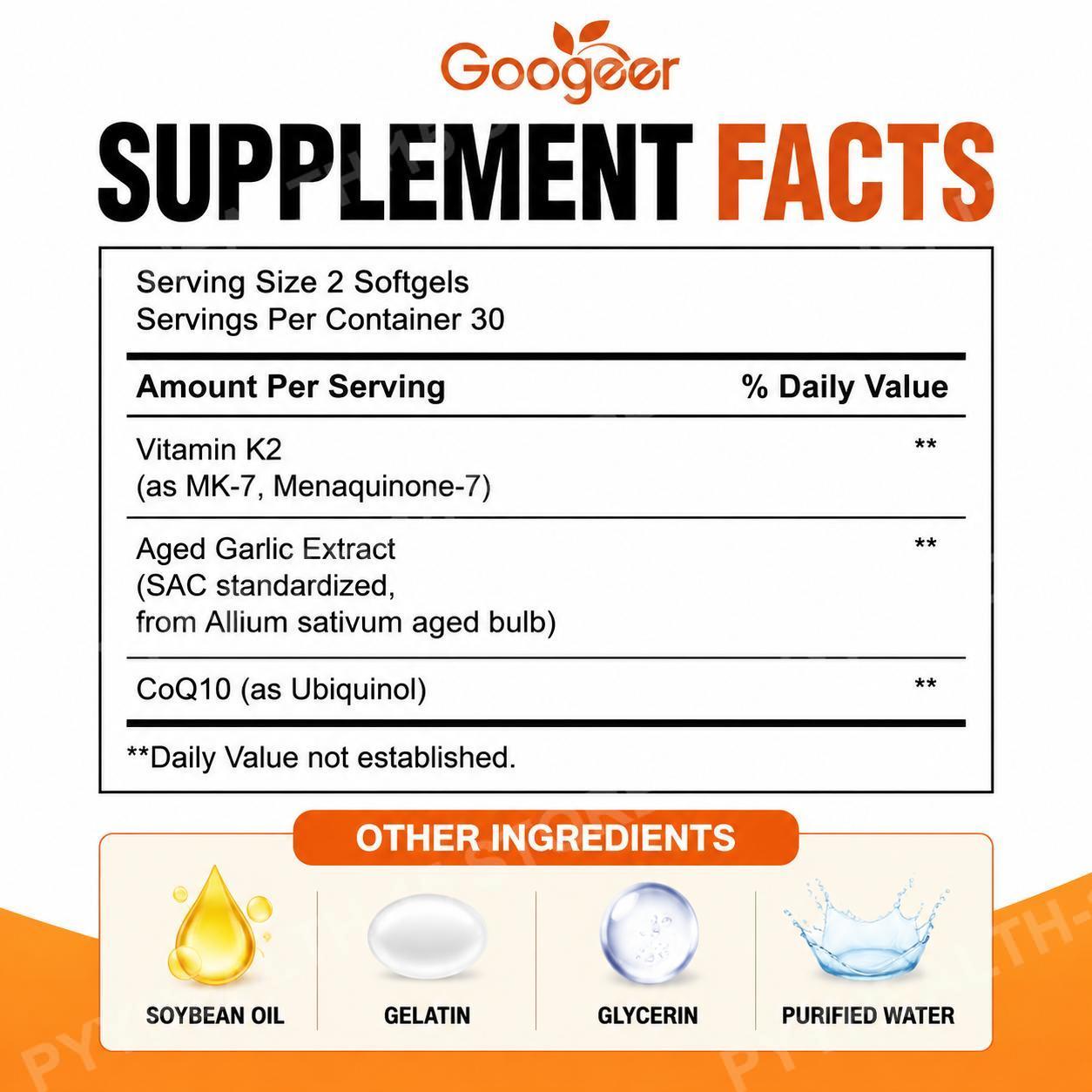 Googeer Aged Odorless Garlic S - Coq10 Ubiquinol Softgel 评论和价格