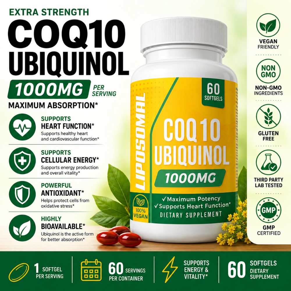 CoQ10 Ubiquinol 1000mg Vegan S - Coq10 Ubiquinol Softgel 评论和价格